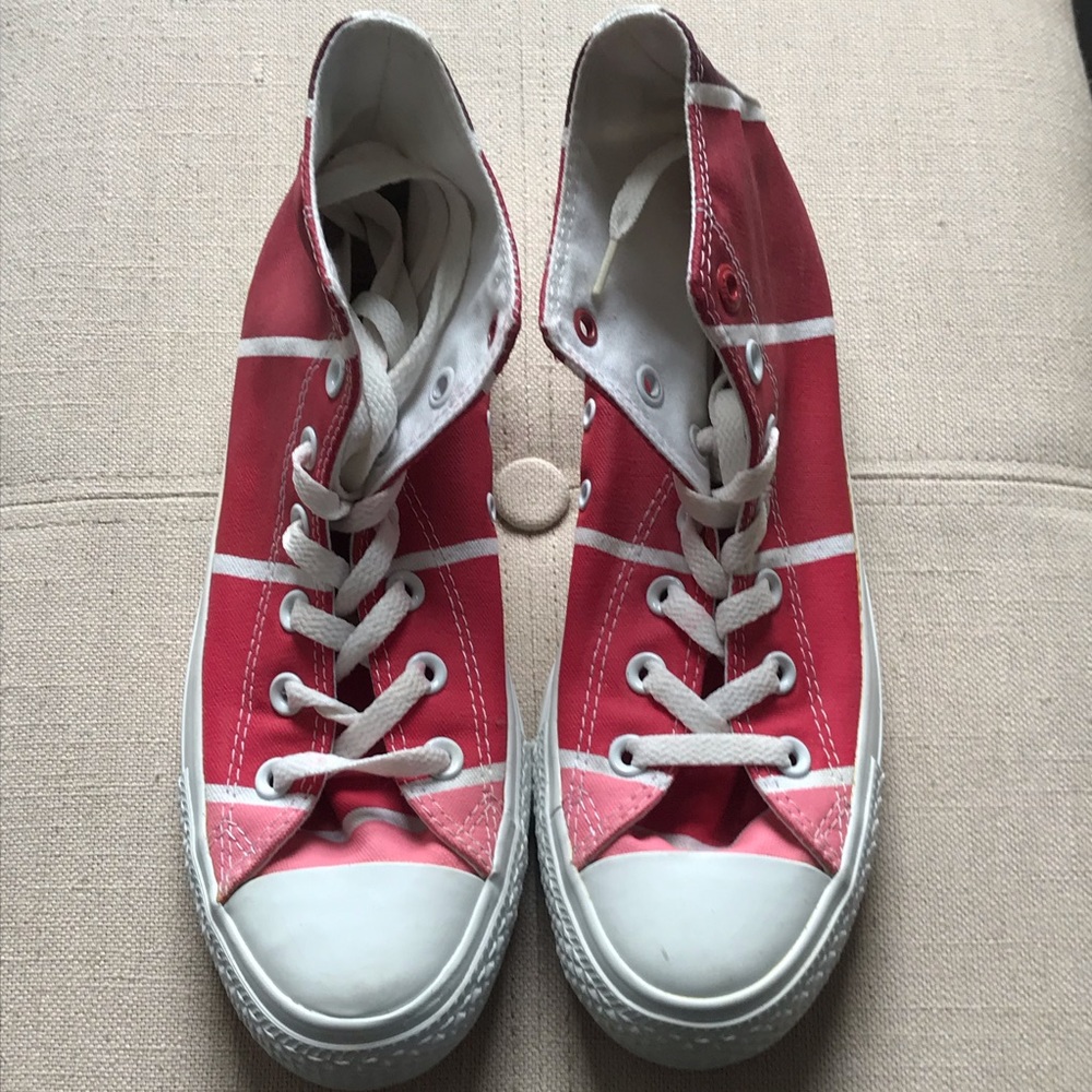 Converse Red and White High-Top Sneakers